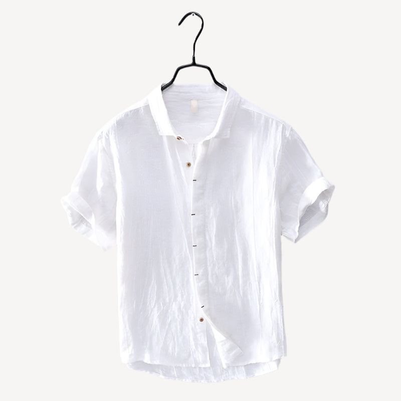 Men’s Linen Short Sleeve Shirt – Lightweight & Breathable Button-Up