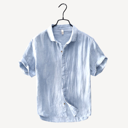 Men’s Linen Short Sleeve Shirt – Lightweight & Breathable Button-Up